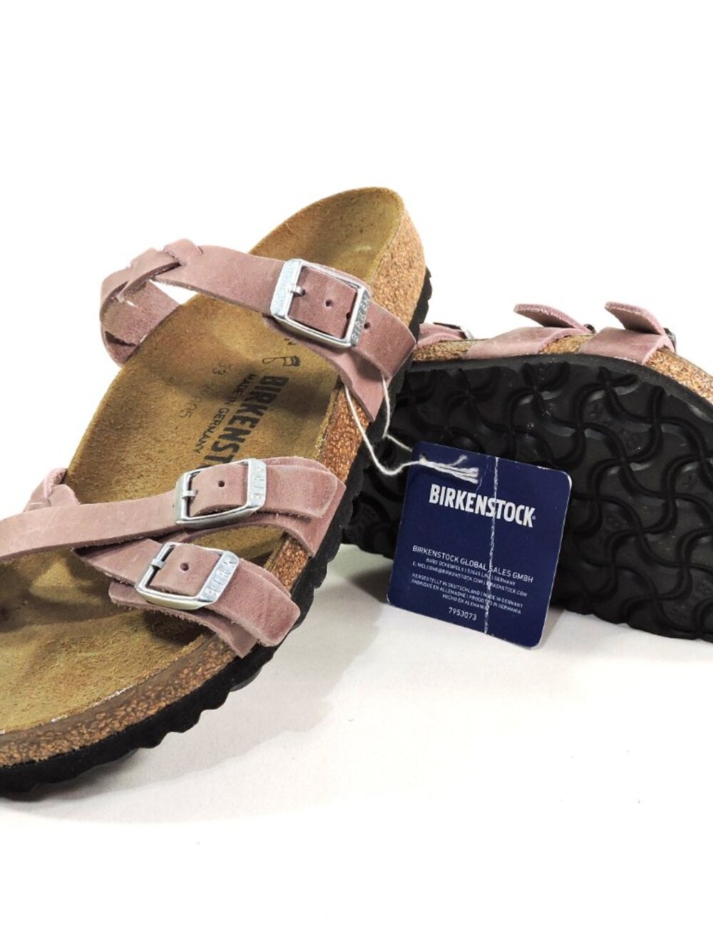 BIRKENSTOCK 🇩🇪 WOMEN'S DUST ROSE LEATHER COMFORT SUMMER FLAT SANDALS - Picture 6 of 6